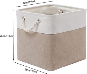 <b>Collapsible</b> Fabric <b>Storage</b> Bin with Ropes Foldable <b>Storage</b> Cubes 11 x 11 Inch Cube <b>Storage</b> Bins for Closet - Product Image 5