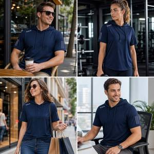 Felpe e T-shirt Estive Casual Personalizzate da Uomo, Magliette a Maniche Corte Tinta Unita Traspiranti e Comode con Stampa - Product Image 6