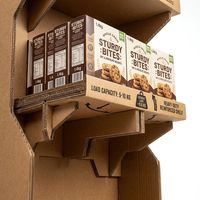 Support de présentation au sol en carton ondulé personnalisé pour biscuits et snacks - Présentoir de vente au détail écologique