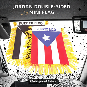 Drapeau rectangulaire <span class=keywords><strong>Jordan</strong></span> en polyester, imprimé par transfert thermique, double face, imperméable, avec ventouse, mini, pour mât en aluminium - Product Image 2