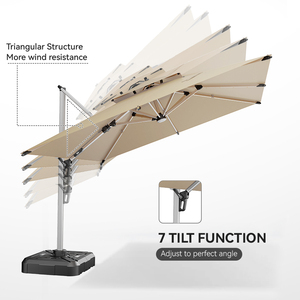 Sombrilla de Patio Plegable Impermeable de 4x3 Metros con Color Personalizado HANYI, <span class=keywords><strong>Base</strong></span> Giratoria con Inclinación, Parasol de Aluminio para Jardín, para Uso en Hoteles - Product Image 2