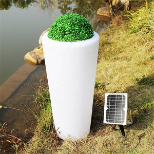 Maceta Redonda con Luz LED para Jardín o Balcón, Macetas Iluminadas, Maceta LED con Luz Solar para Calle - Product Image 2