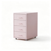 Armoire de rangement en métal blanche à 4 tiroirs, organiseur étroit pour chevet, unité de rangement de bureau, armoire à dossiers sous table pour la maison