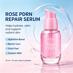 Sérum facial hydratant à la rose PDRN avec logo personnalisé, essence de beauté, produit de soin de la peau en marque privée - Product Image 1