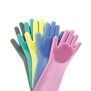 Usse ถุงมือซิลิโคนวิเศษใช้ซ้ำได้สำหรับล้างจานในห้องครัวห้องน้ำทนความร้อนใช้ซ้ำได้ - Product Image 1