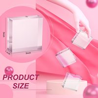 Présentoir carré en acrylique transparent poli personnalisé Bloc solide 3x3x1 cube d'affichage pour bijoux boucles d'oreilles collier en acrylique