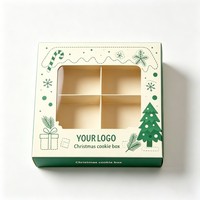 Caja de Regalo Navideña de Alta Gama con Logotipo Personalizado para Galletas, Caja de Dulces con Recubrimiento UV para Regalos Navideños
