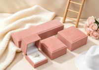 Boîtes à bijoux pliables haut de gamme, écologiques, faites à la main, multi-tailles, cadre en carton rigide, rose, finition mate, fermeture magnétique