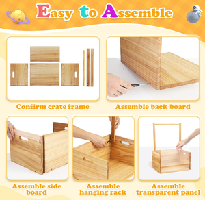 Çok yönlü tasarım ahşap bebek duş sandık dolap bebek hediye kollu sepet - Product Image 3