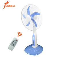 Ventilateur sur pied rechargeable à batterie DC haute puissance 16-18 pouces avec lumière LED