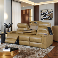Canapé d'angle moderne 3 places en cuir véritable avec fonction inclinable électrique, extensible, à prix abordable pour salon, hôtel, hôpital, atelier