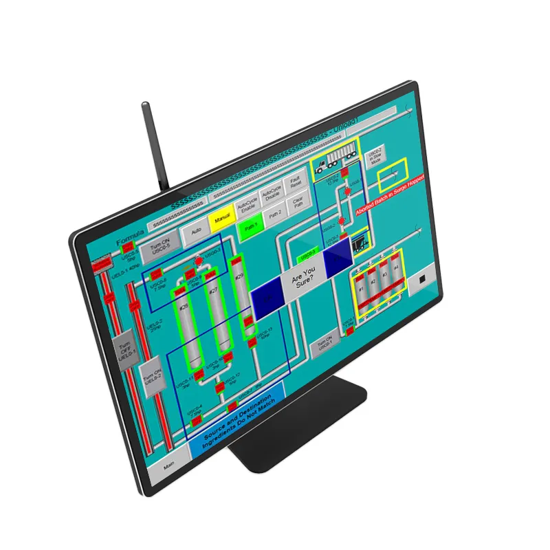 Capacidades de control de monitoreo remoto de 21,5 pulgadas, pantalla LCD impermeable, Monitor industrial táctil capacitivo de 10 puntos
