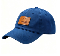 Casquette de baseball unisexe en cuir personnalisé, coton lavé, dessus souple, visière incurvée, pour usage quotidien décontracté et sportif