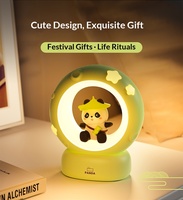 Lampe de bureau LED Panda à activation tactile, alimentée par batterie, lumière de nuit pour la protection des yeux, design minimaliste moderne, lumière blanche chaude pour la chambre à coucher