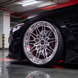 Rueda de Aleación de Aluminio Auron Multi Spoke con Acabado Cepillado, de 2 Piezas, Fundida para Automóviles de Pasajeros, Mejora de Ruedas Doradas Forjadas - Product Image 4