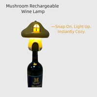 Lampe de table sans fil rechargeable en résine Mushroom House, à commande tactile, intensité réglable, peinte à la main, veilleuse LED artistique créative