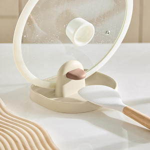 ที่วางฝาหม้อรูปนกพร้อมถาดรองรูปวงรี ที่วางตะหลิวสำหรับเก็บของบนเคาน์เตอร์ครัว - Product Image 4