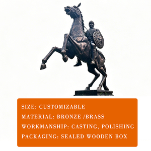 Escultura Moderna de Caballero a Caballo en Bronce Fundido, Estatua de Guerrero de Tamaño Real con Color Personalizado para Decoración Pública - Product Image 4