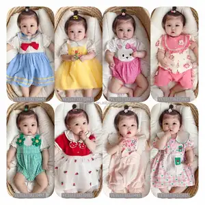 2023 Baby suit summer cotton short-sleeved European and American printed letter girl T-shirt suit