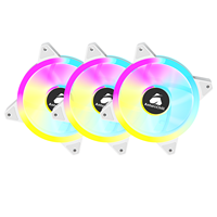 Ventilateur de boîtier ARGB AntarcChill Pure White 120 mm, double halo, lumière arc-en-ciel, haute vitesse, fort débit d'air, silencieux, pour ordinateur de bureau