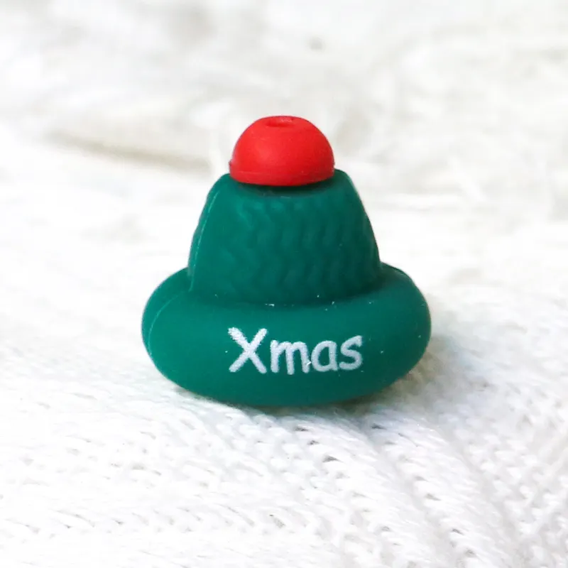 עיצוב מקורי כובע חג המולד כובע סיליקון קמעות מוקד חרוזי מוקד חרוז