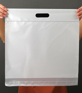 MOQ 100pcs Frosted Plastic Handle Bag Custom Logo Printed Garment Bags Translucent Self Adhesive Tape Bags for Clothing Packing - Product Image 5