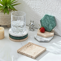 Sous-verre décoratif moderne en marbre naturel pour table basse de cuisine, idéal pour bougies et boissons