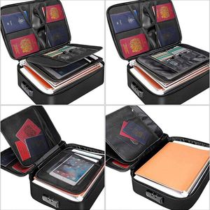 Custom Passport Accessories Travel Holder <b>Waterproof</b> Organizer Bag with Lock Fireproof Certificate Document File <b>Storage</b> <b>Boxes</b> - Product Image 3