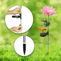 Vente flash - Lampe solaire de jardin LED sans fil rechargeable étanche IP65, chrysanthème, lampe de nuit, angle de faisceau de 360 degrés