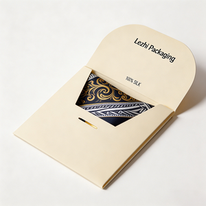Écharpes ultra-fines personnalisées pour femmes, rubans, cravates pour hommes, enveloppes en papier kraft, boîtes d'emballage - Product Image 6