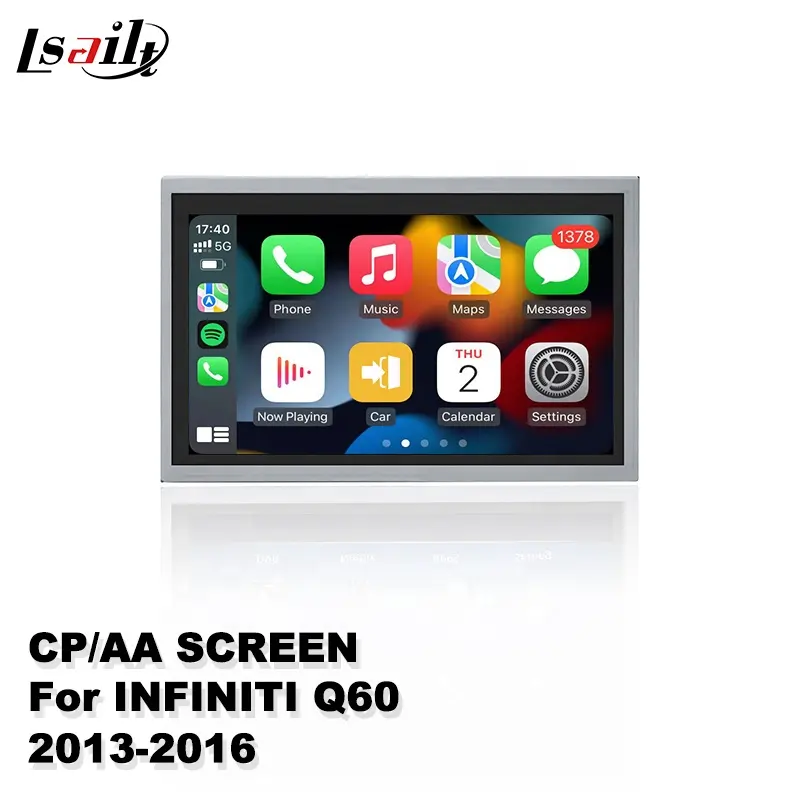 Lsailt 7 inç kablosuz CP + AA ayna bağlantı HD ekran Infiniti Q60 2013-2016