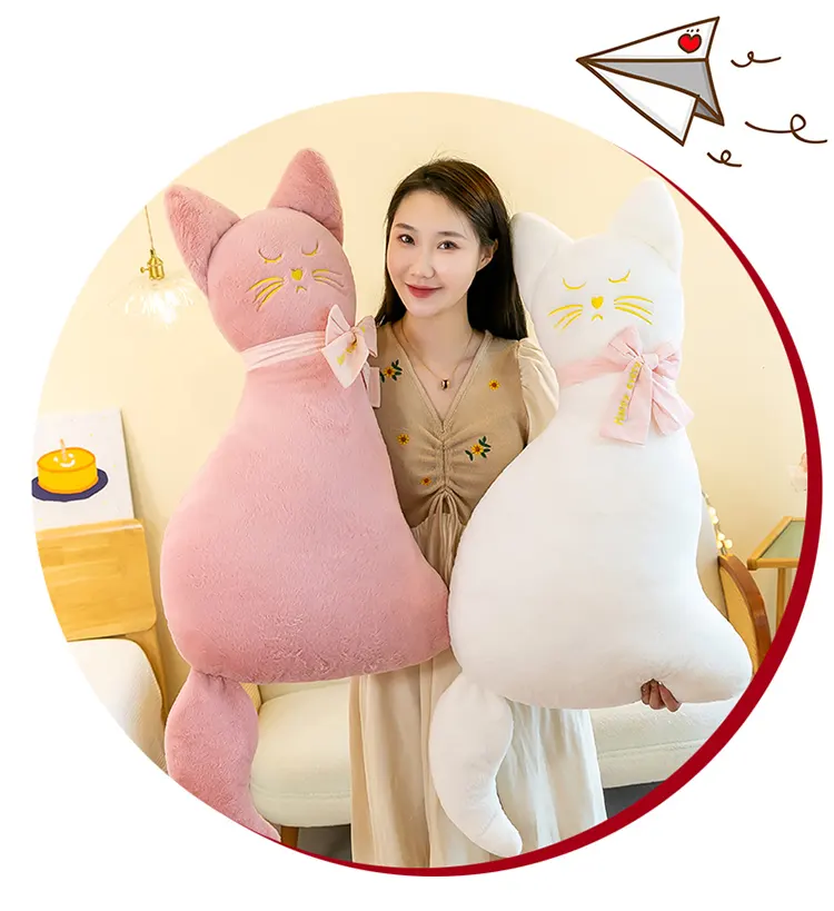 妊娠中の女性のための卸売かわいい猫人形はサイドスリープクリップレッグロングピロー大型ぬいぐるみをなだめる