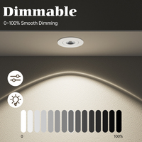 Petit downlight LED encastré intérieur IP44, dimmable et orientable, spot lumineux LED pour plafond, idéal pour l'Europe