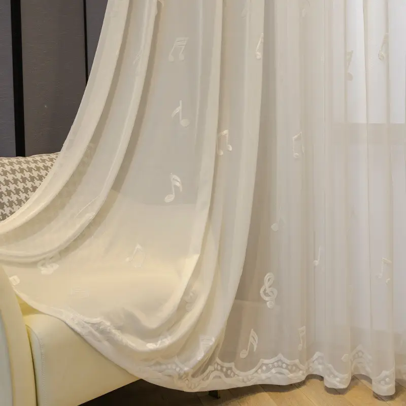 ستارة ديكور شفافة نصف جاكارد, ستارة نوافذ من قماش التول والفوال لغرف المعيشة والمطابخ وغرف النوم
