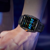 Montre connectée KT71 avec écran carré IPS, technologie Bluetooth, montre de sport d'extérieur, dotée d'un chronographe, d'un réveil, d'une batterie de 71 mAh et d'un bracelet en gel de silice