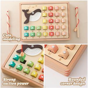Juguetes de pesca de madera Montessori divertidos Aprendizaje Temprano educativo bebé niño jugando juguetes alfabeto ortografía palabras juego número <span class=keywords><strong>S</strong></span> - Product Image 4