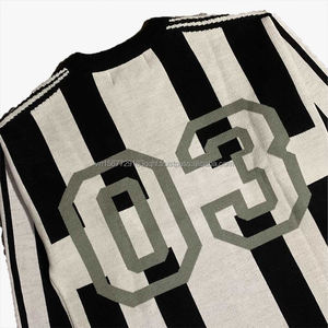 Suéter de punto cálido para mujer, estilo vintage, holgado, con estampado vertical, cuello redondo, informal y a la moda - Product Image 4