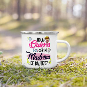 ¿Serías mi <span class=keywords><strong>madrina</strong></span>? Taza esmaltada impresa, taza para beber, leche, tazas de café, solicitud de Marraine, tazas Retro, <span class=keywords><strong>la</strong></span> mejor Idea, regalos para <span class=keywords><strong>Madrina</strong></span> - Product Image 4