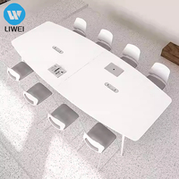Tables de conférence en bois haut de gamme LIWEI, modernes, extensibles, modulaires, pour 12 personnes, garantie 3-5 ans, mobilier de bureau pour grandes salles