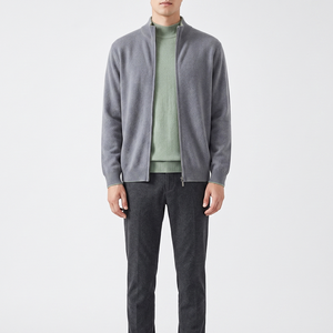 Cárdigan 100% Cachemira Pura para <span class=keywords><strong>Hombre</strong></span>, Chaqueta Gruesa de Punto con Cuello Medio Alto y Cierre, Nueva Colección Otoño-<span class=keywords><strong>Invierno</strong></span>, Cálida y Versátil - Product Image 6