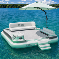 Plateforme flottante gonflable robuste en PVC avec surface antidérapante en EVA pour lac, océan, jet ski et pêche