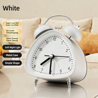 Jam Alarm Logam Estetis Siap Kirim, Layar Dapat Diredupkan Fungsi Snooze Jam Meja Senyap untuk Meja Samping Tempat Tidur Hadiah Rumah