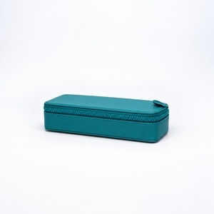Cosmetic <b>Case</b> Teal Slim Zip Around 18x7x4cm Portable Daily Travel <b>Makeup</b> Accessory Organizer Custom Logo OEM ODM Low MOQ - Product Image 3