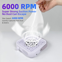 Aspirateur à poussière pour ongles professionnel, sans fil, rechargeable, petit modèle de bureau, avec moteur sans balais 6000 tr/min et batterie longue durée, vente en gros