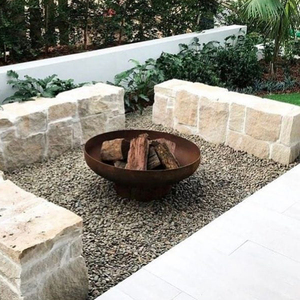 Üretici açık en iyi taşınabilir ahşap yanan çift Corten çelik büyük dumansız ateş çukuru