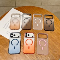 Casing Ponsel Magnetik Bergelombang untuk iPhone 17 Pro, Aksesoris Logam Gradasi Tekstur Bergelombang untuk iPhone 18 Pro, Casing Anti Jatuh