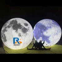 Modèle de planètes géantes personnalisées Reddy, ballon miroir gonflable, lumière LED, décoration de ballon, PVC double durable, imperméable pour événement