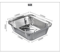 Barquette alimentaire rectangulaire en aluminium jetable, boîte à lunch à emporter avec couvercle transparent, écologique et recyclable CN