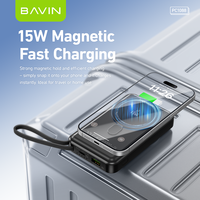BAVIN PC1088 10000mah 22.5W Banque d'alimentation à charge rapide sans fil avec support pliable et câble de type C