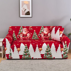 Funda de Sofá Elástica y Suave para Sala de Estar Especial de Navidad, Lavable, Decoración para el Hogar, Cubierta de Cojín de Sofá Todo Incluido - Product Image 1